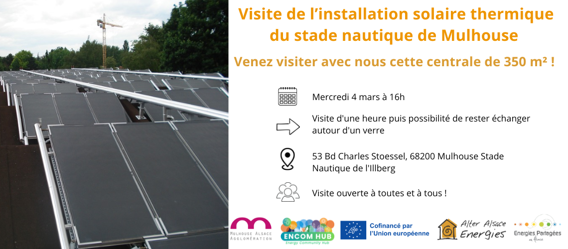 Visite Solaire Thermique, installation du stade nautique de Mulhouse